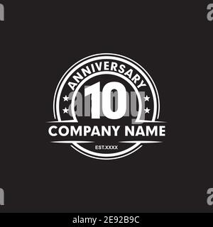 10th year anniversary emblem logo icon design vector template Stock Vector
