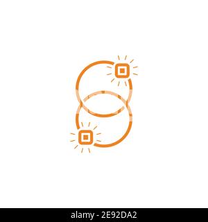 abstract number 8 linked rings design symbol logo vector Stock Vector