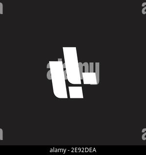 simple geometric letter ll line logo vector Stock Vector