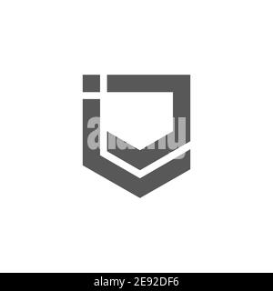 letter ij simple geometric line emblem logo vector Stock Vector