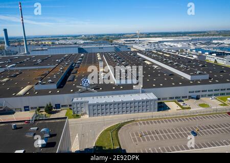 Aerial view : Industrial zone , Automotive Manufacturing Industry, volkswagen Bratislava Slovakia 20.8.2020 Stock Photo