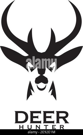 Deer hunter icon logo design vector template illustration Stock Vector