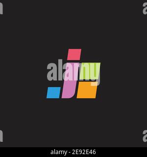letter jb simple geometric colorful line logo vector Stock Vector