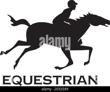 Equestrian logo design vector template illustration Stock Vector