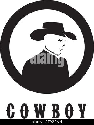 Cowboy logo design vector illustration template Stock Vector