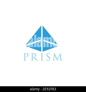 simple prism text triangles geometric logo vector Stock Vector