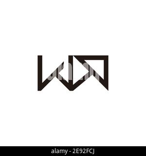 letter wa arrow up geometric logo vector Stock Vector