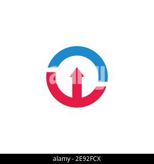 abstract motion circle arrow up geometric simple logo vector Stock Vector