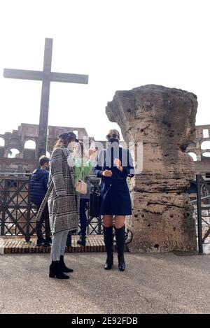 Riapertura del Colosseo dopo chiusura a causa del coronavirus Stock Photo