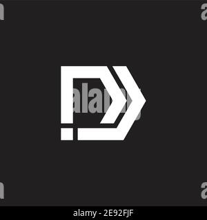 simple geometric stripes line letter dd logo vector Stock Vector