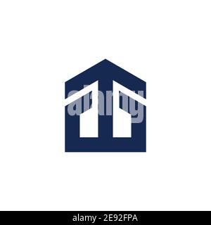 abstract home roof arrow up geometric line logo vector Stock Vector