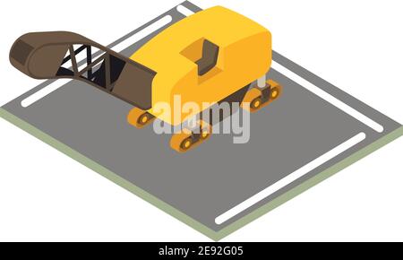 Asphalt milling icon. Isometric illustration of asphalt milling vector icon for web Stock Vector
