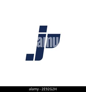 letter jp simple geometric stripes logo vector Stock Vector
