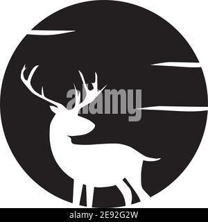Deer hunter icon logo design vector template illustration Stock Vector