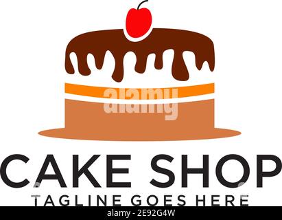 Cake bakery shop logo design vector illustration template Stock Vector
