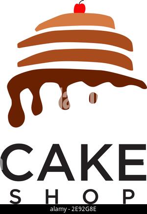 Cake bakery shop logo design vector illustration template Stock Vector