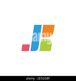 letter jk simple colorful geometric logo vector Stock Vector