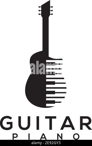 Piano guitar icon logo design vector template illustration Stock Vector