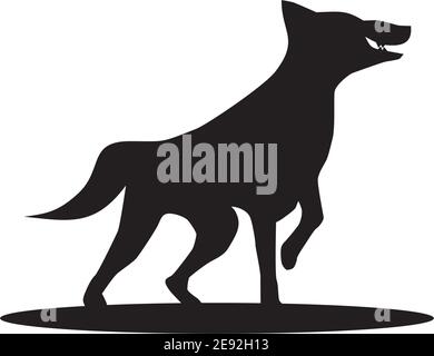 Black wolf logo design vector template illustration Stock Vector