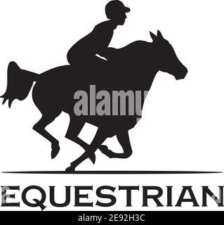 Equestrian logo design vector template illustration Stock Vector