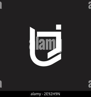 abstract letter lj simple lowercase geometric line logo vector Stock Vector