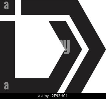 simple geometric stripes line letter id logo vector Stock Vector