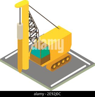 Drilling machine icon. Isometric illustration of drilling machine vector icon for web Stock Vector