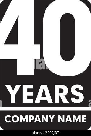 40th year anniversary emblem logo design vector template Stock Vector