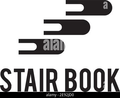 Book stair logo design vector icon illustration template Stock Vector