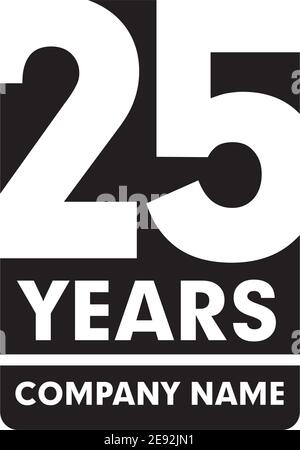 25th year anniversary emblem logo design vector template Stock Vector