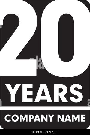 20th year anniversary emblem logo design vector template Stock Vector