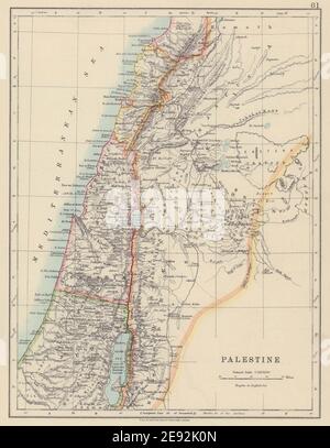 PALESTINE. Galilee Samaria Judea Perea Phoenicia Decapolis. JOHNSTON 1910 map Stock Photo