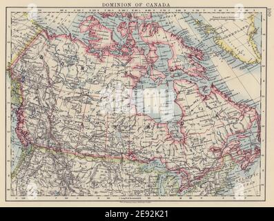 DOMINION OF CANADA. Canadian Pacific. Postage stamp Manitoba. JOHNSTON 1910 map Stock Photo