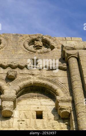 Architectural detail from Castle Rising castle, a 12th century Norman building, Norfolk, UK Stock Photo