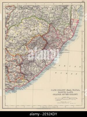 COLONIAL EASTERN CAPE. Cape Colony Natal Lesotho Orange River Colony 1901 map Stock Photo