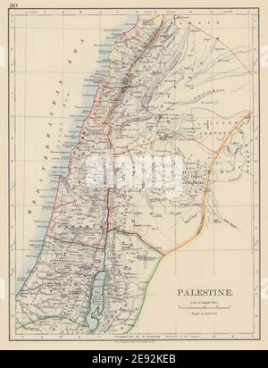 PALESTINE. Galilee Samaria Judea Perea Phoenicia Decapolis. JOHNSTON 1901 map Stock Photo