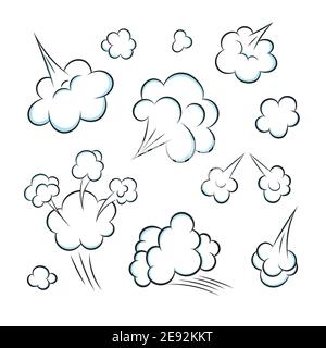 Smelling pop art comic book cartoon fart cloud flat style design vector ...