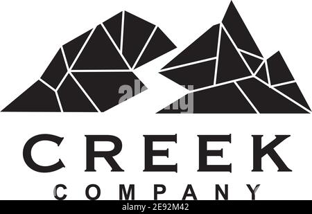 Creek river logo design vector template illustration Stock Vector
