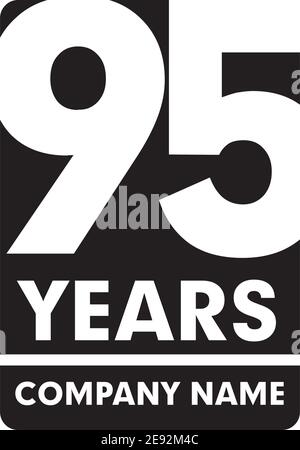 95th year anniversary emblem logo design vector template Stock Vector