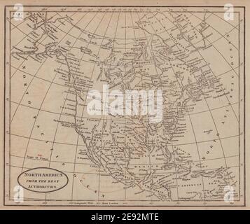 North America from the best authorities by Richard Brookes 1812 old map Stock Photo