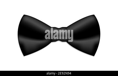 Realistic black bow tie. Vector bowtie isolated on white background. Stock Vector