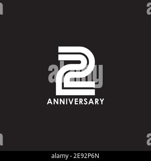 2nd year anniversary logo design vector illustration template Stock Vector