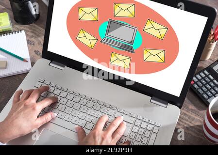 Email concept shown on a laptop screen Stock Photo