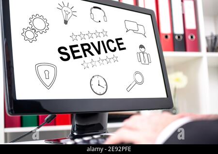 Service concept shown on a computer screen Stock Photo