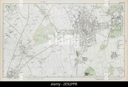 SUTTON Cheam Epsom Belmont Carshalton Ewell Banstead Downs. BACON  1906 map Stock Photo