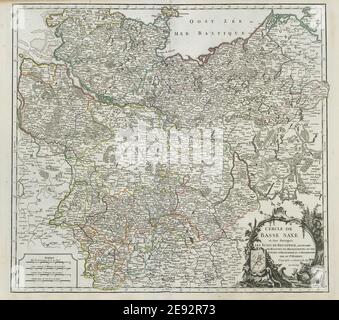 'Cercle de Basse Saxe' Lower Saxony Mecklenburg Germany North. VAUGONDY 1752 map Stock Photo