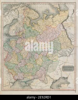 'European Russia' including Baltics Ukraine Belarus. THOMSON 1817 old map Stock Photo