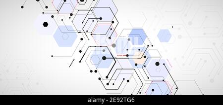 Abstract hexagon background. Technology poligonal design. Digital futuristic minimalism. Vector Stock Vector