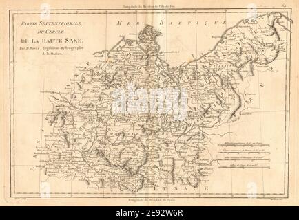 Partie Septentrionale du Cercle de la Haute Saxe. Pomerania. BONNE 1787 map Stock Photo
