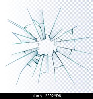 Broken frosted window pane or front door glass background decorative  realistic daylight design vector illustration Stock Vector